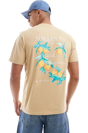 Threadbare T-shirt in stone with Sorrento back print