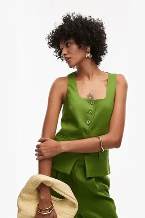 Topshop Premium wedding guest occasion scoop neck longline vest in - part of a set