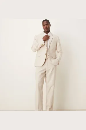 Abercrombie & Fitch Classic linen suit pants in cream - part of a set