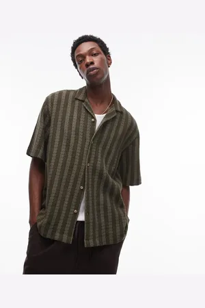Topman Short sleeve knit crochet shirt in