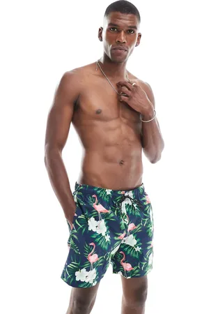 JACK & JONES Swim shorts in flamingo print