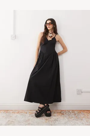 Reclaimed Summer midi dress with hip seam details in