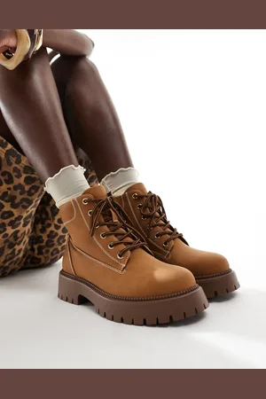 SEQWL Exton lace up boots in nubuck mustard