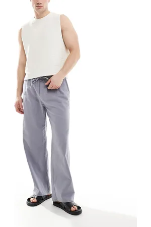 Only & Sons Loose fit linen mix pants in washed