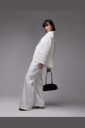 MANGO Elastic waist zip side tailored pants in - part of a set