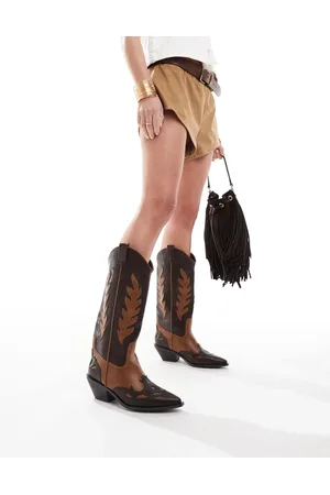 SEQWL Lexus color block western boots in