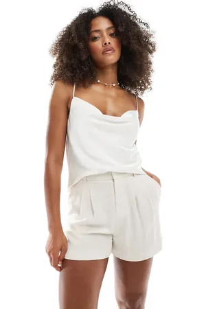 Stradivarius Linen look short in ecru - part of a set