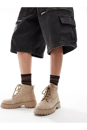 SEQWL Exton lace up boots in nubuck taupe