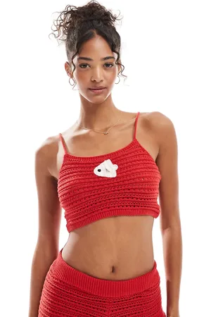 Stradivarius STR crochet crop top in - part of a set