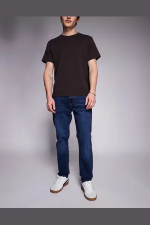 River Island Slim Fit Jeans In Dark Wash Blue