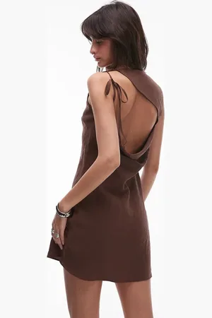 Topshop A line cupro backless mini dress in