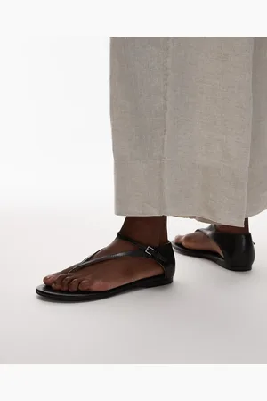 MANGO Leather closed back sandals in