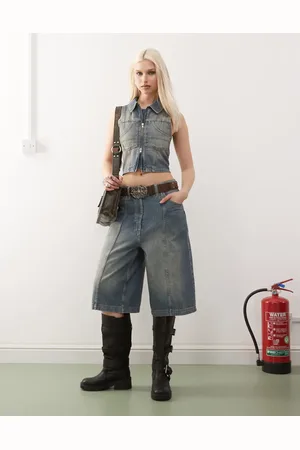 COLLUSION Iconic denim jorts in vintage wash - part of a set