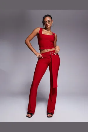 Kaiia Exclusive slinky gold hardware belt detail pants in - part of a set