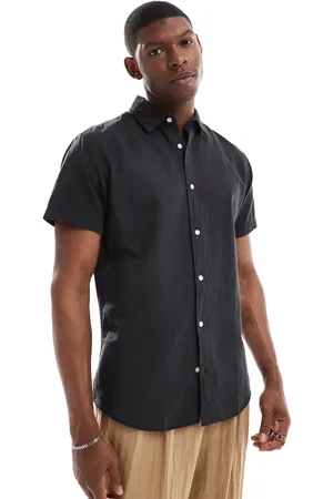 JACK & JONES Linen mix short sleeved shirt in