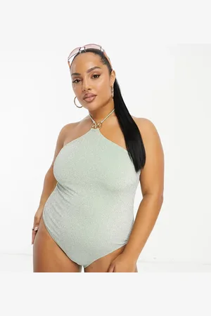South Beach Starfish halter swimsuit in sage glitter
