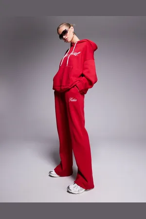 Kaiia Embroidered script logo sweatpants in and white - part of a set