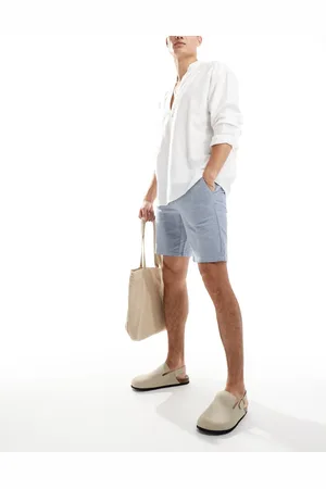 Only & Sons Linen mix chino shorts in light heather