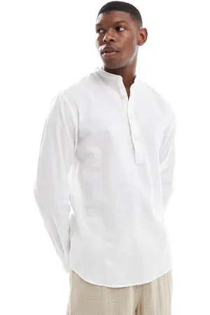 JACK & JONES Overhead linen mix shirt in