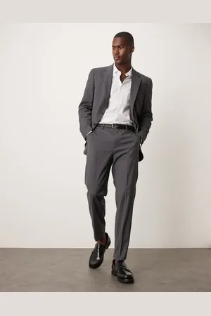 MANGO Slim fit suit pants in slate - part of a set