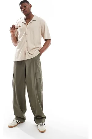 Threadbare Textured short sleeve shirt in stone