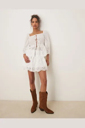 Glamorous Boho rara broderie mini skirt in - part of a set
