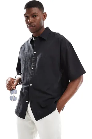 JACK & JONES Oversized linen mix shirt in