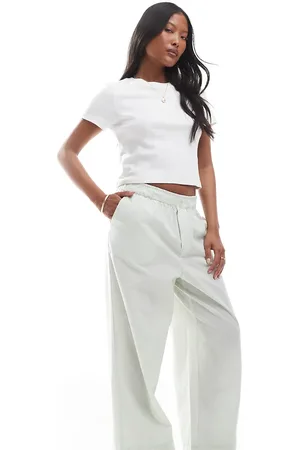 ONLY Wide leg boxer detail pants in gingham