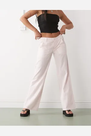 COLLUSION Y2K low rise linen cargo pants in