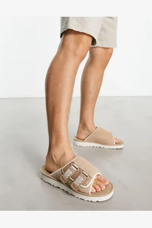 UGG Goldencoast strap sliders in beige suede