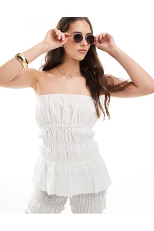 Esmée Esmee exclusive shirred bandeau beach top in