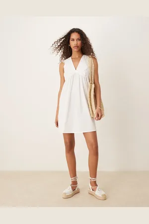 JDY Eyelet details mini dress in