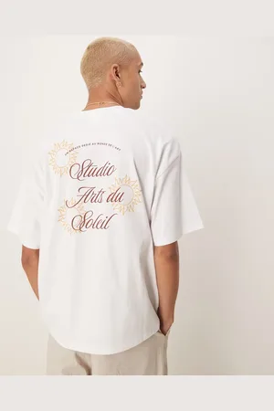 SELECTED Oversized heavy weight t-shirt with sun backprint in