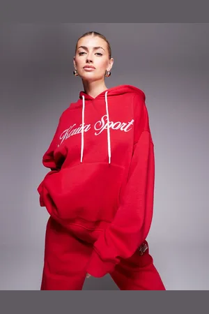 Kaiia Sport embroidered script logo drawstring hoodie in and white - part of a set