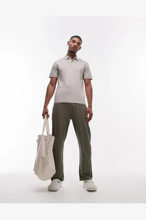Topman Straight fit seersucker sweatpants in khaki