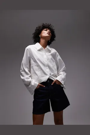 ARKET Embroidered shirt in off