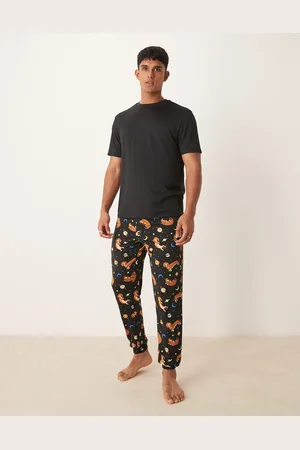 Urban Threads Poly t shirt and pajama bottom in space dog print