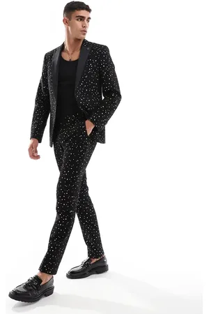 Twisted Tailor Farrow skinny suit pants in black and gold - part of a set