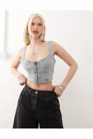 Guess Denim bustier in vintage wash