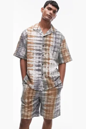 Topman Short sleeve tie dye seersucker shirt in - part of a set