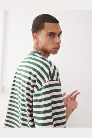COLLUSION T-shirt in striped relaxed skater fit