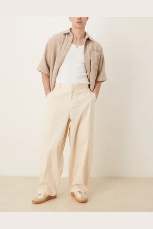 ASOS Extreme tapered linen look pants in beige