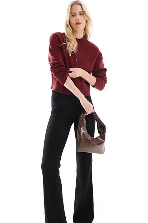 ONLY High rise ribbed flare pants in