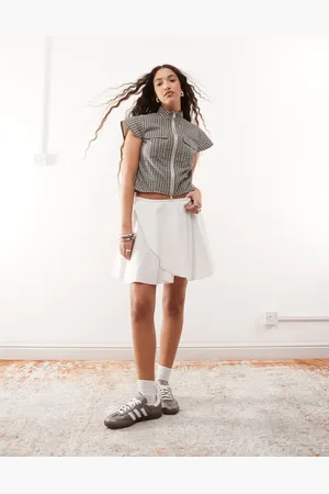 COLLUSION Woven wrap mini skirt