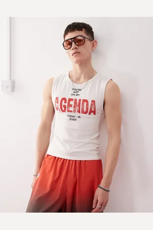 COLLUSION Slim tank top with slogan print in