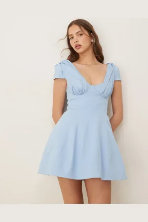 ASOS Structured bust seam detail cap sleeve mini dress in