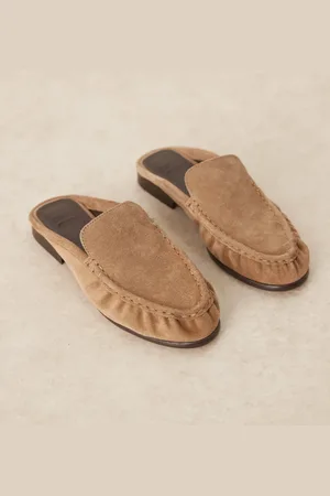 ASOS Mellow premium loafer mules in taupe suede