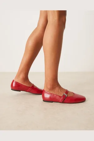 ASOS Leah mary jane ballet flats in cherry