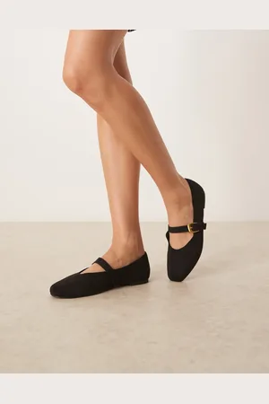 ASOS Leah Mary Jane ballet flats in suedette