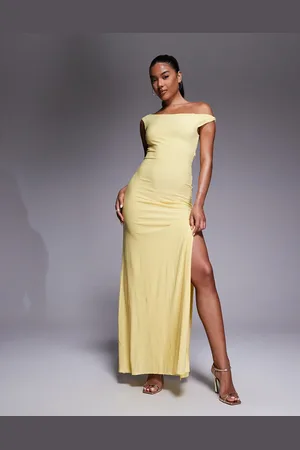 ASOS Twisted shoulder maxi dress with lace up back in
